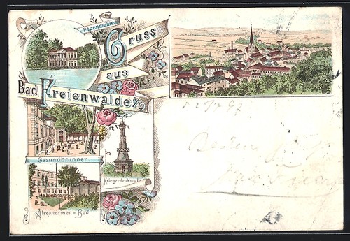 Lithographie bad freienwalde - bad,
