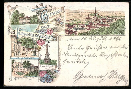 Lithographie bad freienwalde - bad,